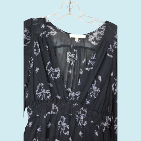 LoveShackFancy Dress Size Small Blue Floral Zayden asymmetrical tiered mini - Picture 6 of 14